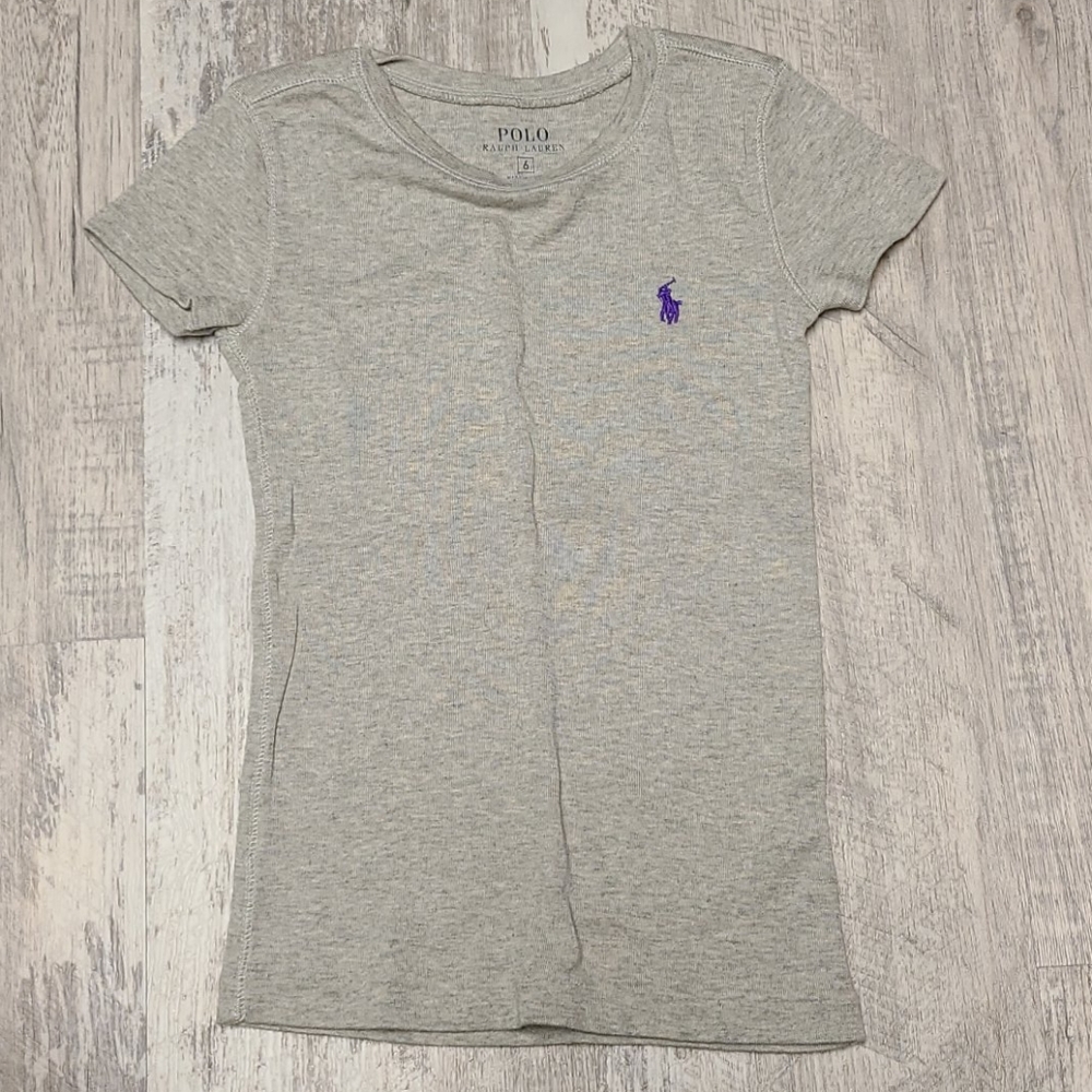Girls sz 6 grey shirt sleeve Polo tshirt